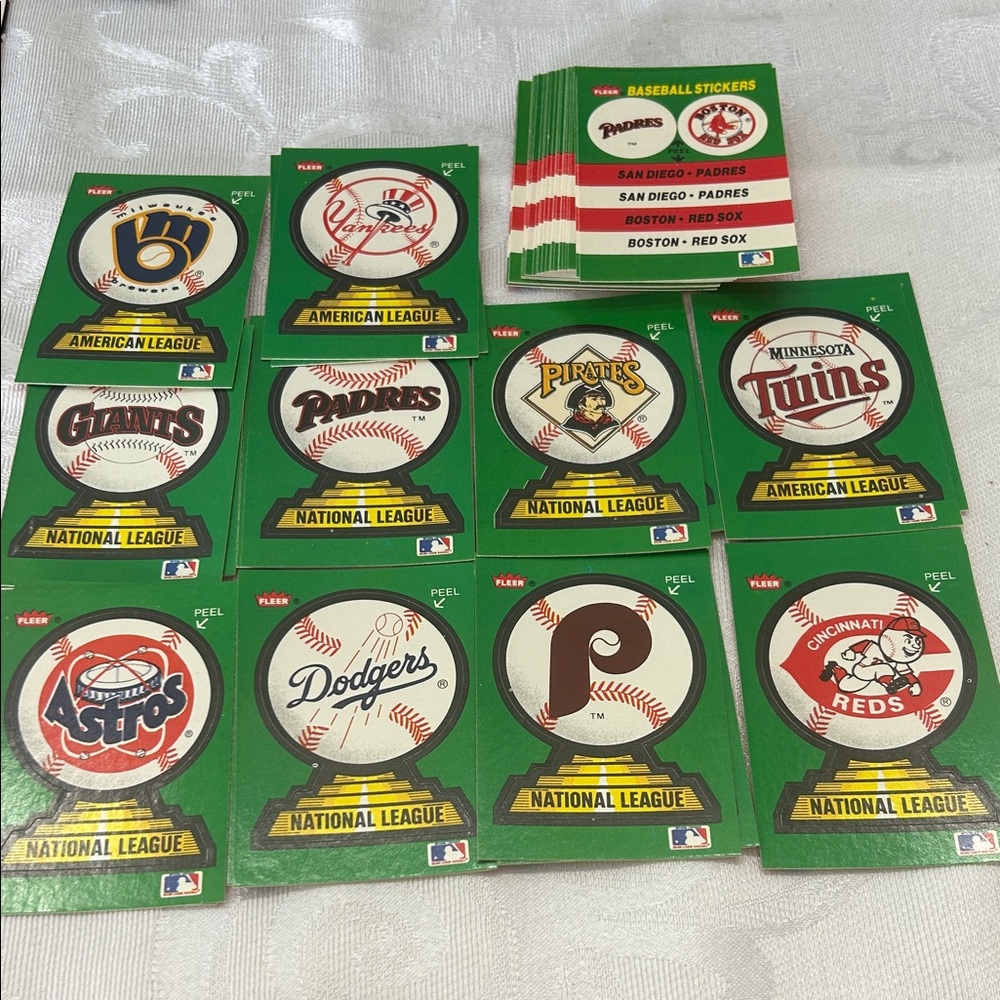 Vintage Fleer Baseball Sticker Collection